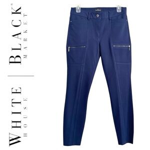 WHBM The Skimmer Size 4 Dark Navy Ponte Skinny Pants Rayon-Nylon-Spandex